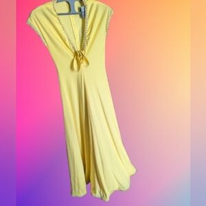 Vintage 70s Maxi Dress: Handmade, Yellow